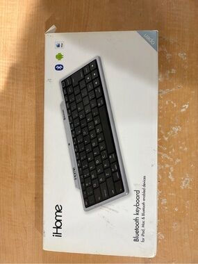 iHome Compact Bluetooth Keyboard in Black and Silver